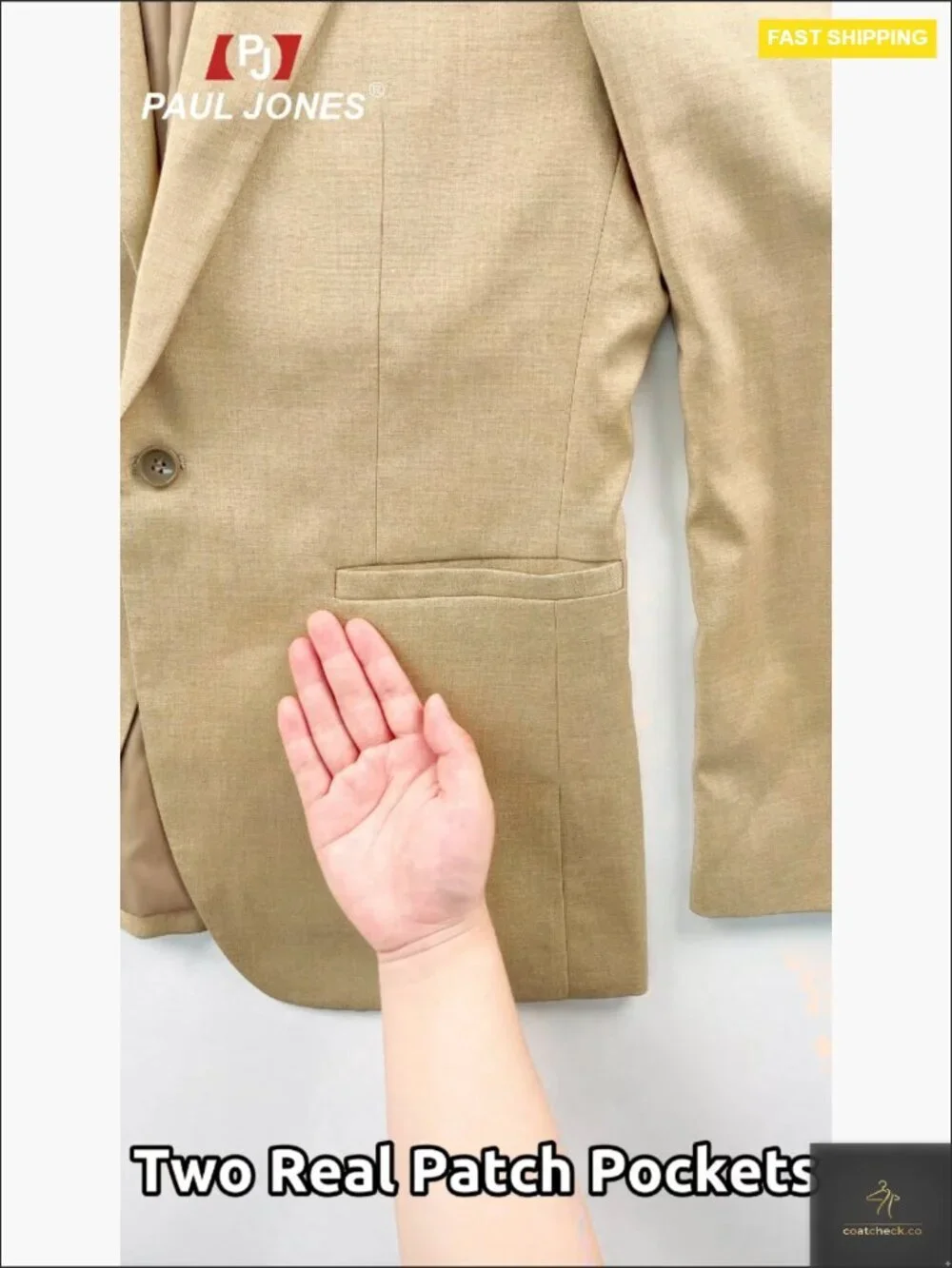 Classic Notch Lapel Sport Coat Lightweight Regular Fit One Button Blazer